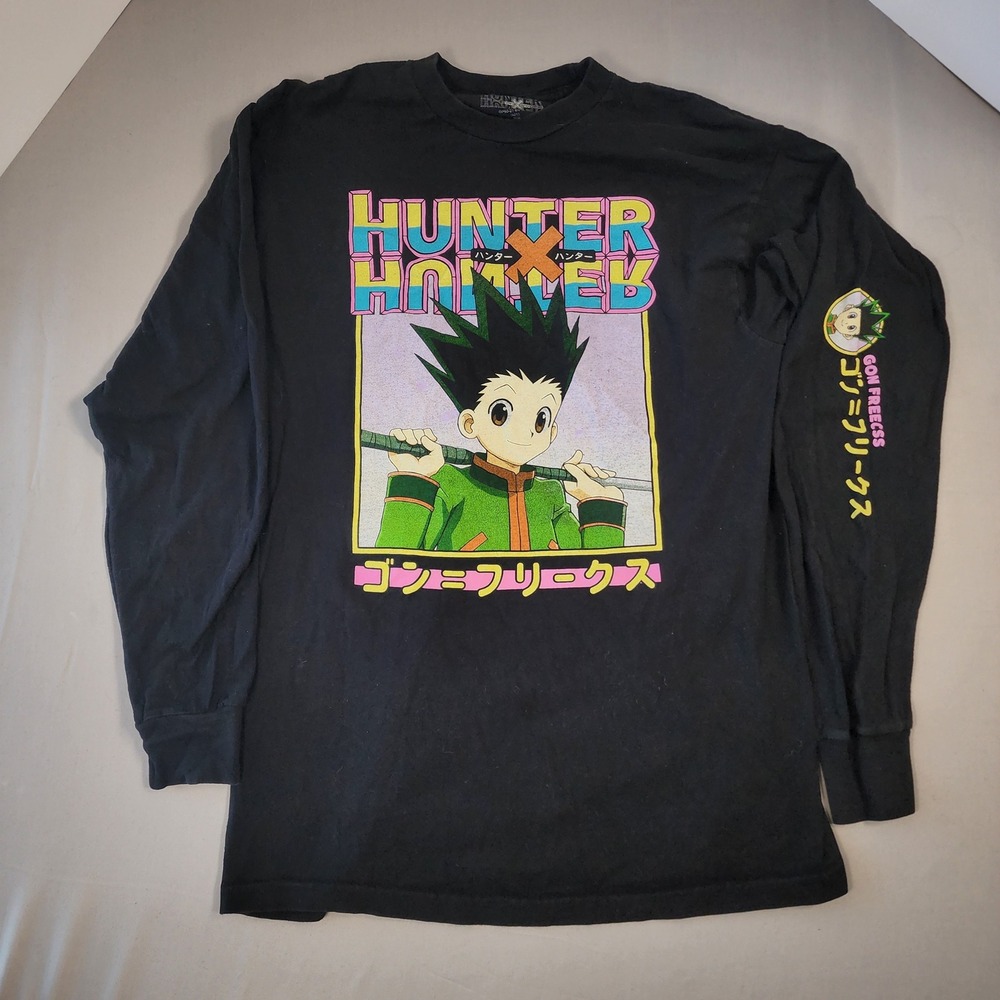 Hunter x Hunter Gon Freecss Black Long Sleeve Graphic Anime T-Shirt‎ Mens Medium